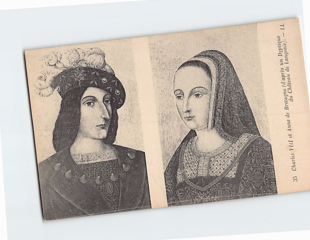 Postcard Charles VIII of France and Anne of Brittany
