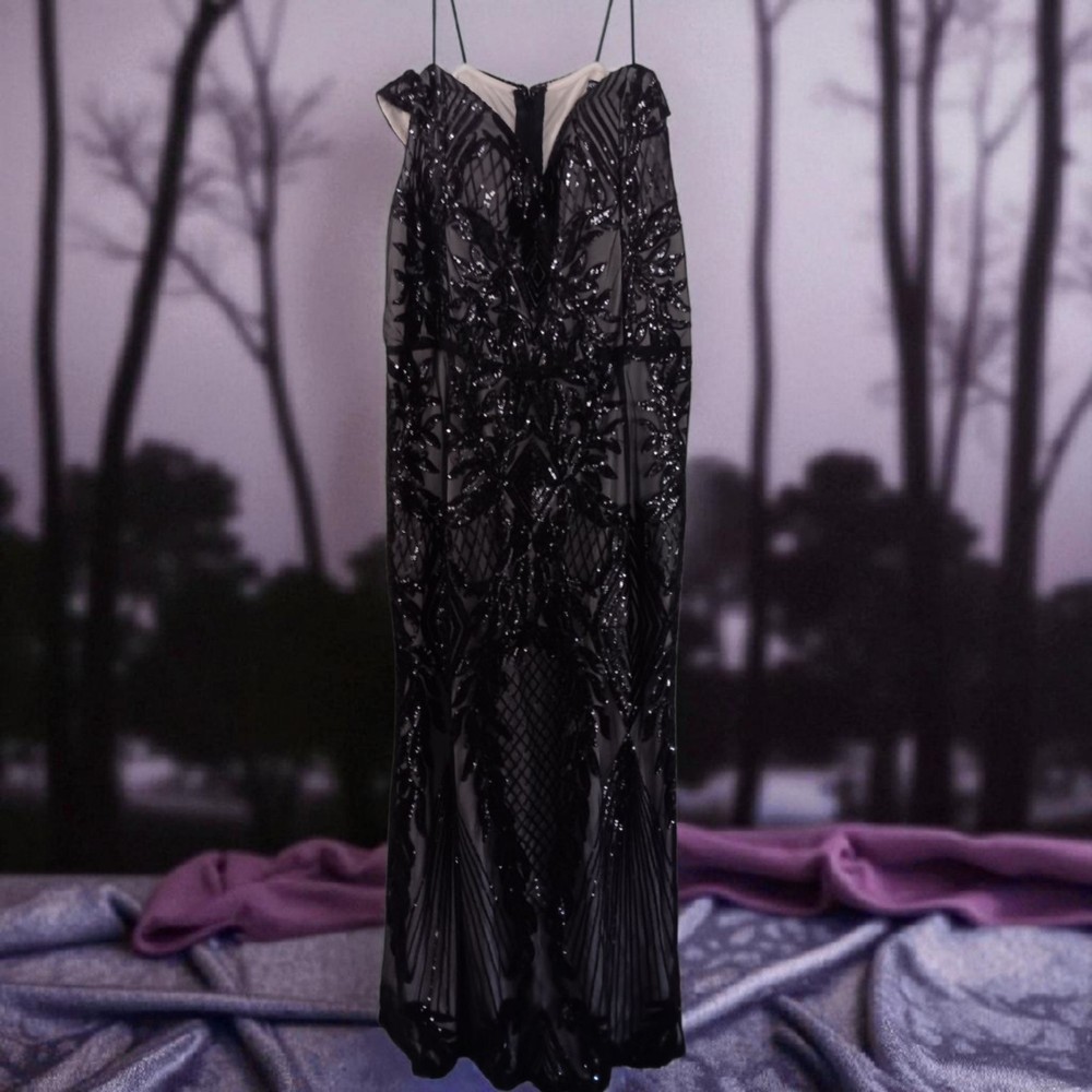 Party Dress Black And Transparent Long Dress