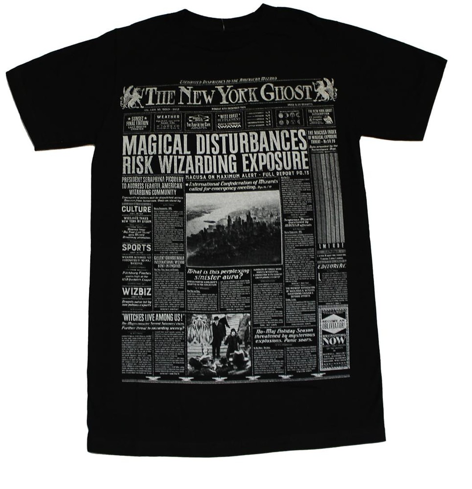 Harry Potter NY Ghost Black T-Shirt Loot Crate XS Adult Exclusive