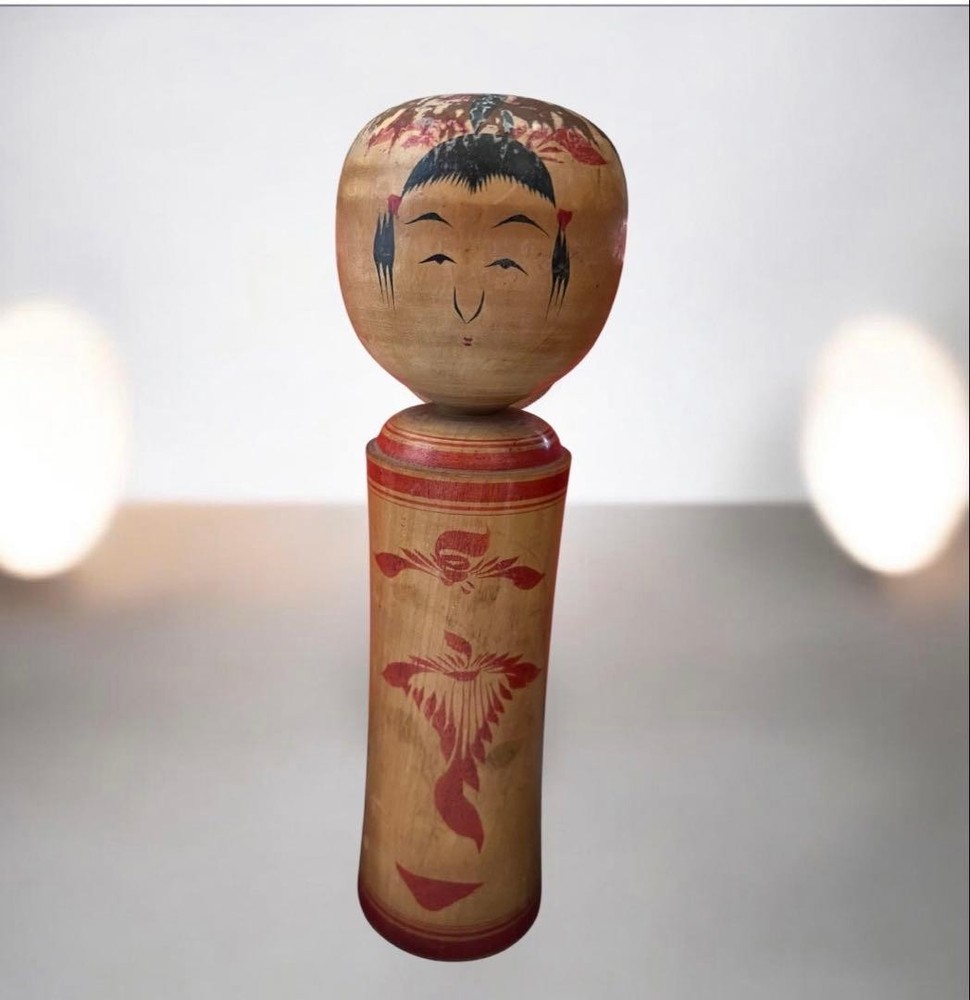 Kokeshi Doll Good Luck Charm 21cm Traditional Japanese Figurine Collectible