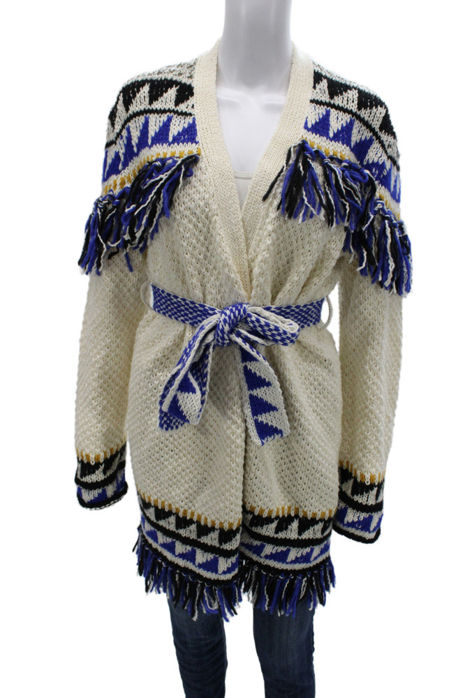 Mother Unisex Cardigan Beige Geometric V Neck Long Sleeve Bohemian Size XSFree Shipping in US $100+ Orders | $6.95 Orders Below