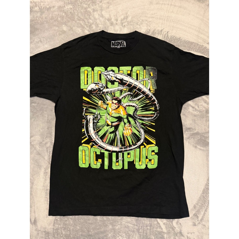Marvel T-Shirt Men Large Black Doctor Octopus Graphic Print Short Sleeve Tee