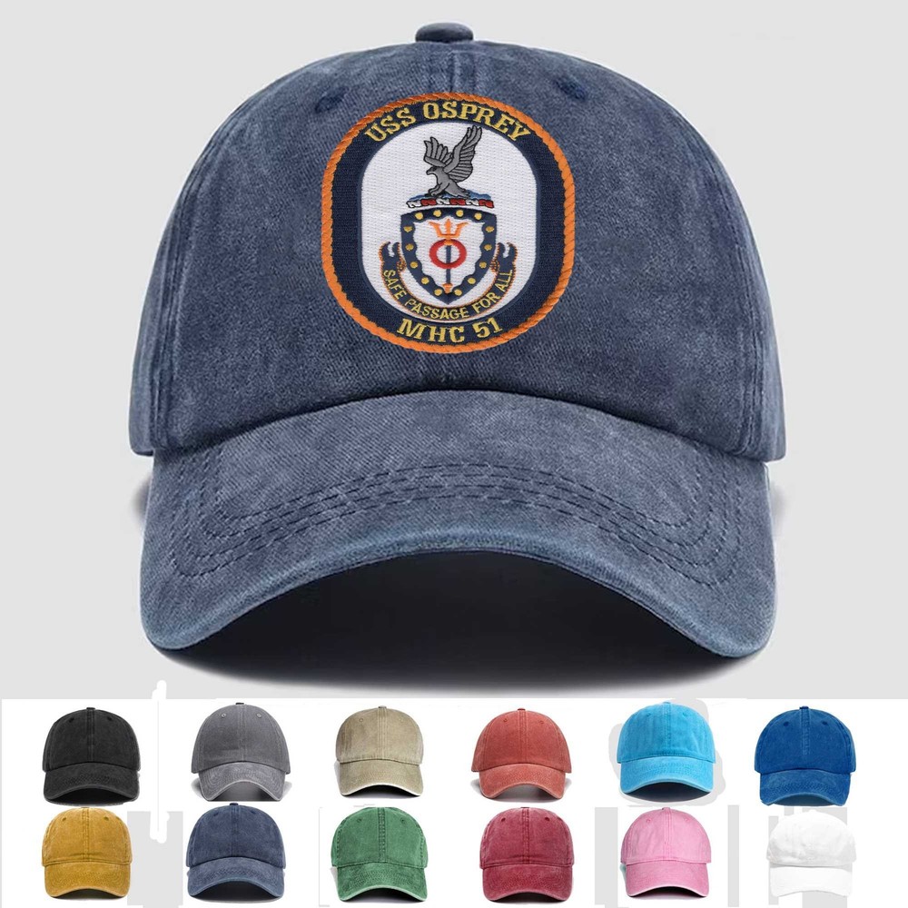 Custom Embroidered Hat MHC-51 USS Osprey , Veteran Cap, Trucker Hat, Gift Idea