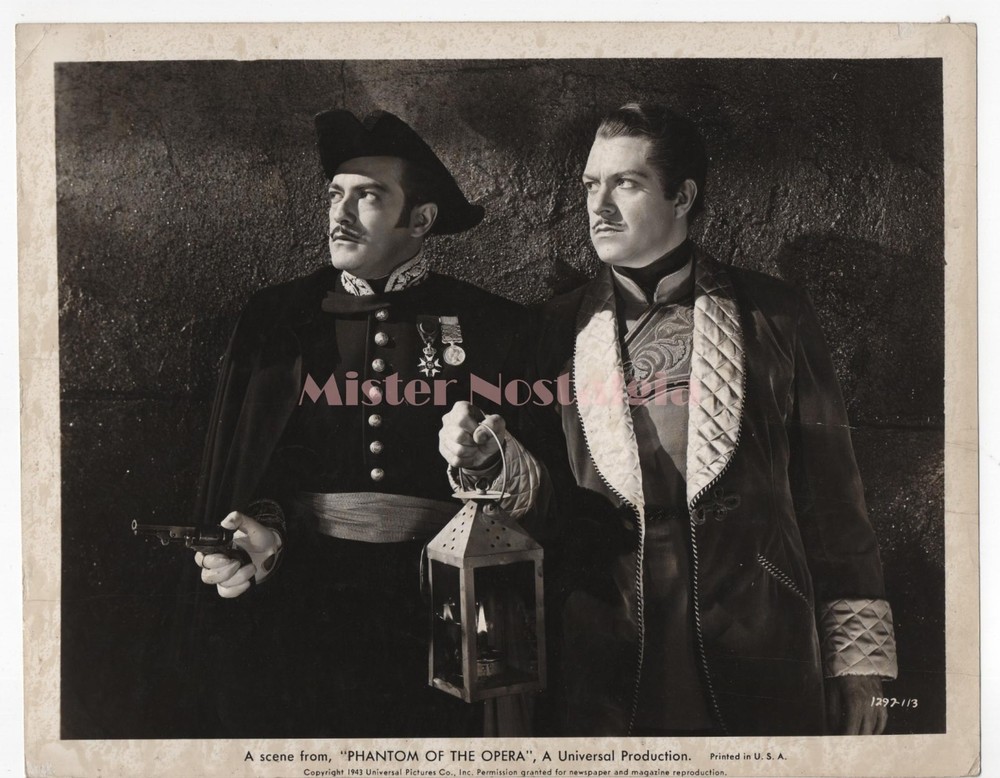 Vintage Photo 1943 Nelson Eddy and Edgar Barrier in Phantom of the Opera