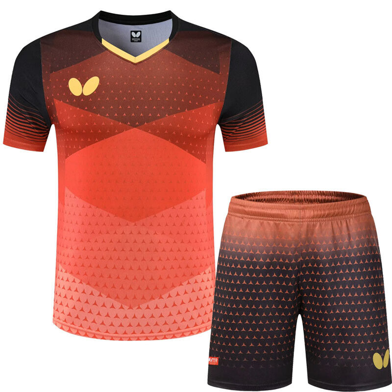 New men's sportswear running Tops tennis clothes badminton set T shirts+shorts