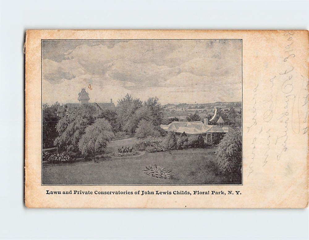 Postcard Lawn & Conservatories of John Lewis Childs Floral Park New York USA