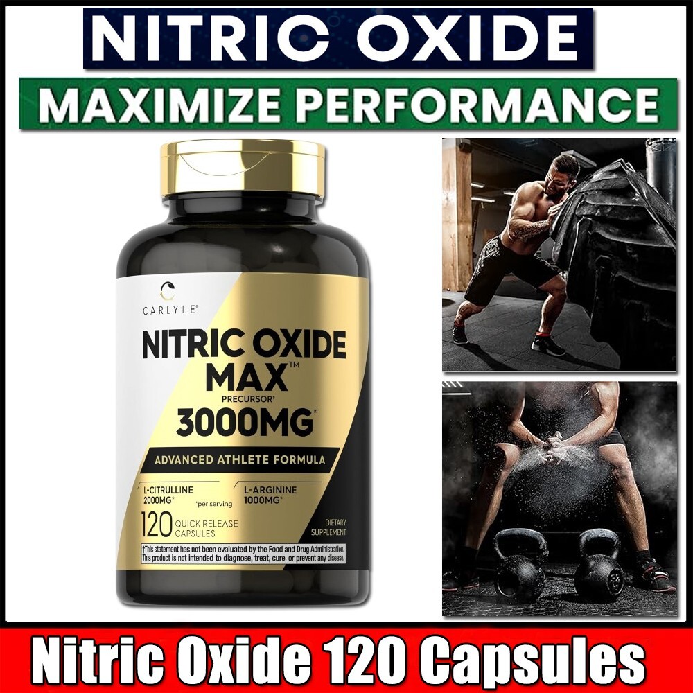 Nitric Oxide L-Arginine Pre Workout+Testosterone Booster,Multivitamin 120 Caps