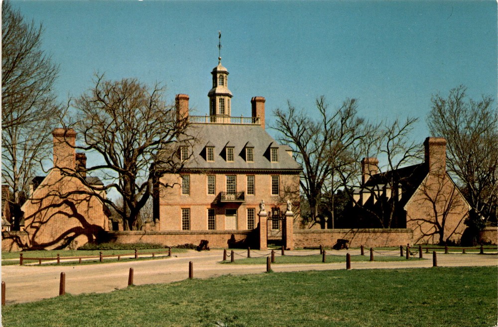 Historic Governor's Palace in Colonial Williamsburg Virginia British Crown Era Postcard