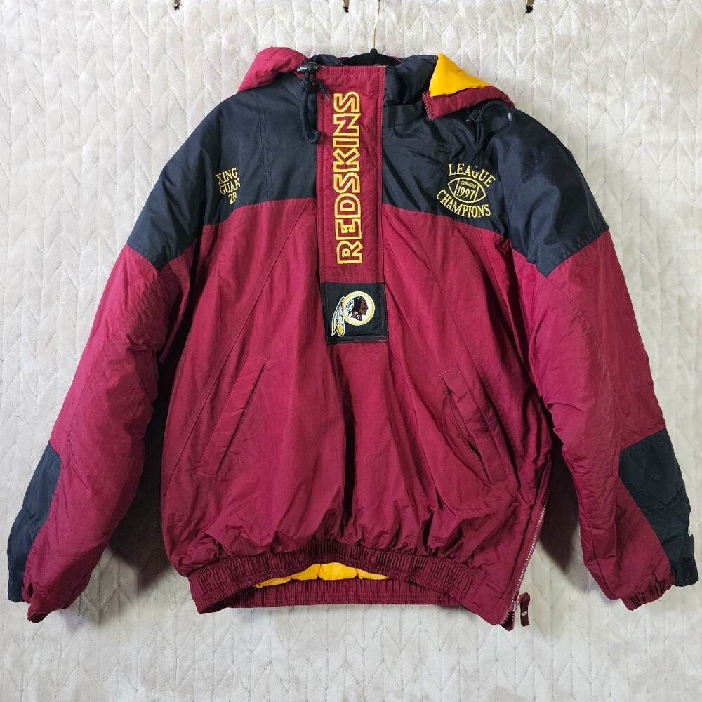 VTG Washington Redskins Starter Jacket Mens Medium 1/4 Zip Colorblock Vintage NFL Commaders Pullover