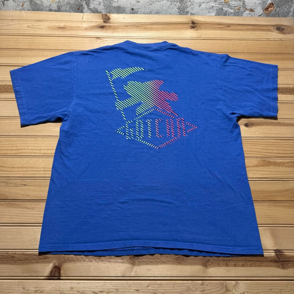 Vintage 80s Gotcha Surfing Logo Beach Single Stitch Souvenir T-Shirt USA - XL