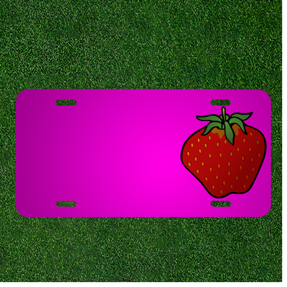 Custom Personalized Car License Plate With Add Names To Strawberry Fruit Food