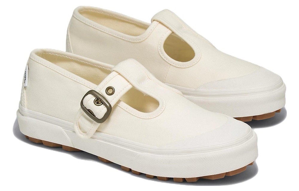 Vans STYLE 93 Beige Canvas White Rubber MARY JANE Sneakers Women’s Size 6.5 New