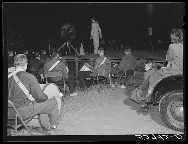 Chapel Hill North Carolina 1939 UNC Pep Rally Duke Game Students Townspeople