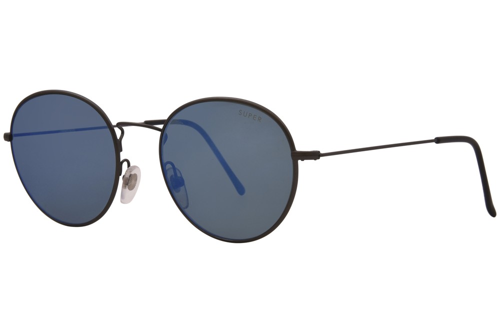 RetroSuperFuture Wire 79L/L W15 Sunglasses Black/Blue Mirror Round Shape 52mm
