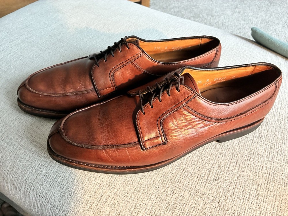 Allen Edmonds Stockbridge Brown Leather Derby Lace-Up Dress Shoes Men’s 11.5A