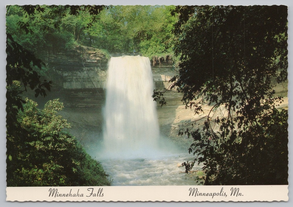 State View~Air View Minnehaha Falls Minneapolis Minnesota~Continental Postcard