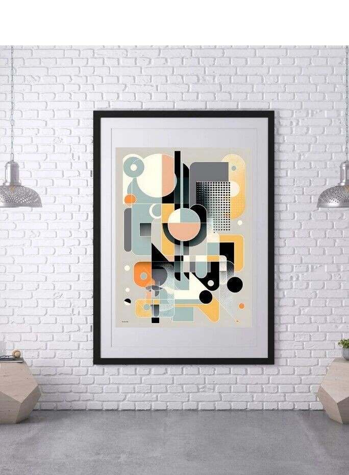 Bauhaus Print, Pink Wall Art, Bauhaus Poster, Modern Art