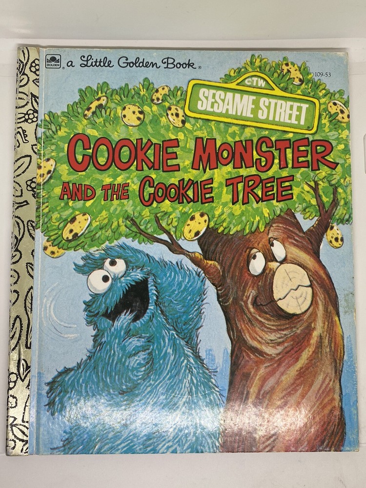 VINTAGE A Little Golden Book Sesame Street Cookie Monster & The Cookie Tree 1977