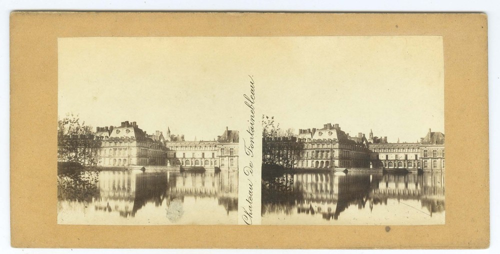 D1396~ FRANCE – c.1860s – Chateau Fontainebleau Stereoview