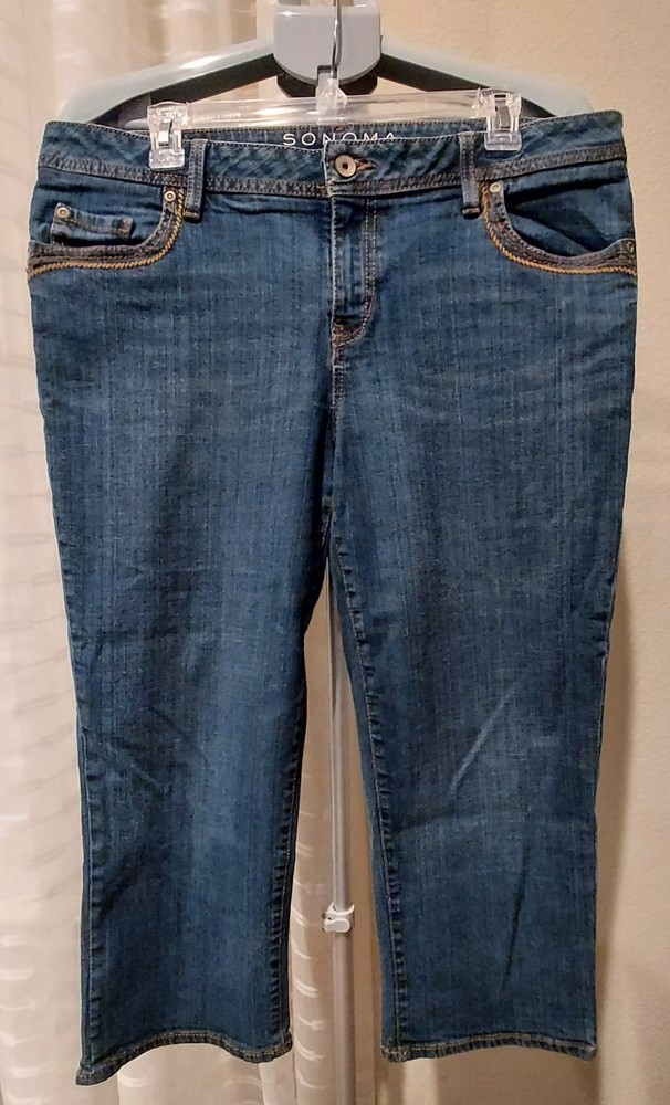 Sonoma Life + Style Jeans Womens Size 12 Blue Denim Capri Modern Fit