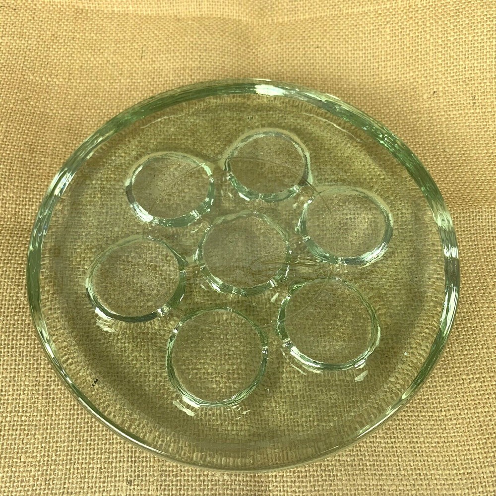 Abstract Aqua Green Heavy Glass Tealight Holder with 7 Spots-image