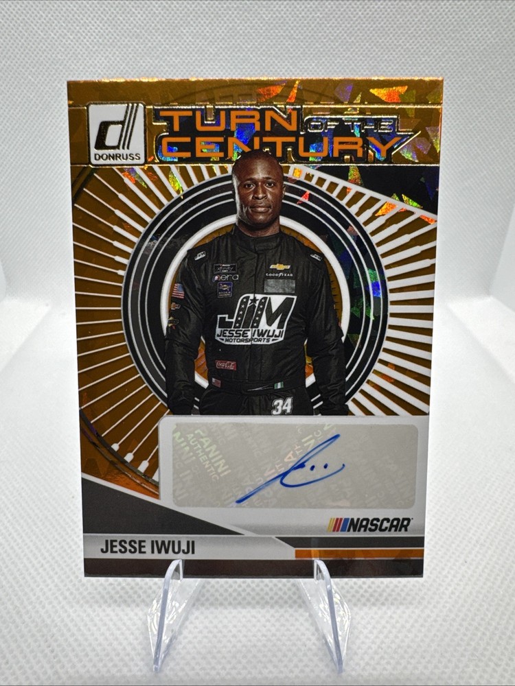 2025 Donruss Turn Of The Century Jesse Iwuji Orange Cracked Ice  Auto