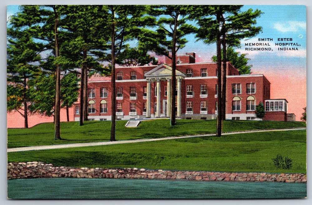 Richmond Indiana~Smith Esteb Memorial Hospital~Vintage Linen Postcard