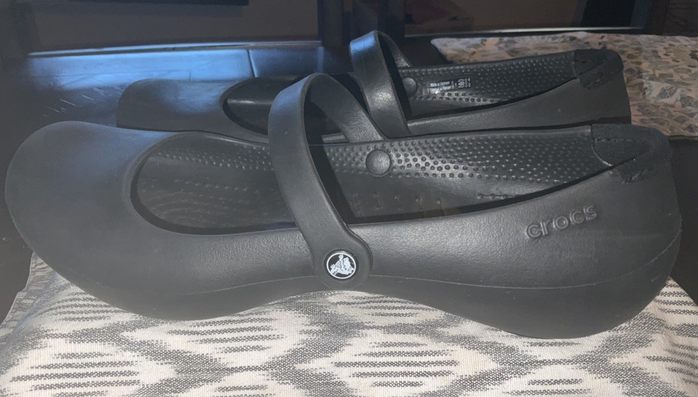 Crocs Alice Work Women's Casual Black Mary Jane Flats Size 9 Non-Slip Shoes