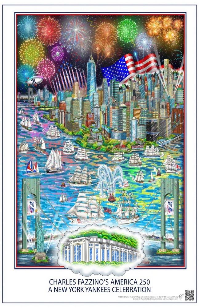 2026 NY Yankees Charles Fazzino's 250 Years Celebration Poster