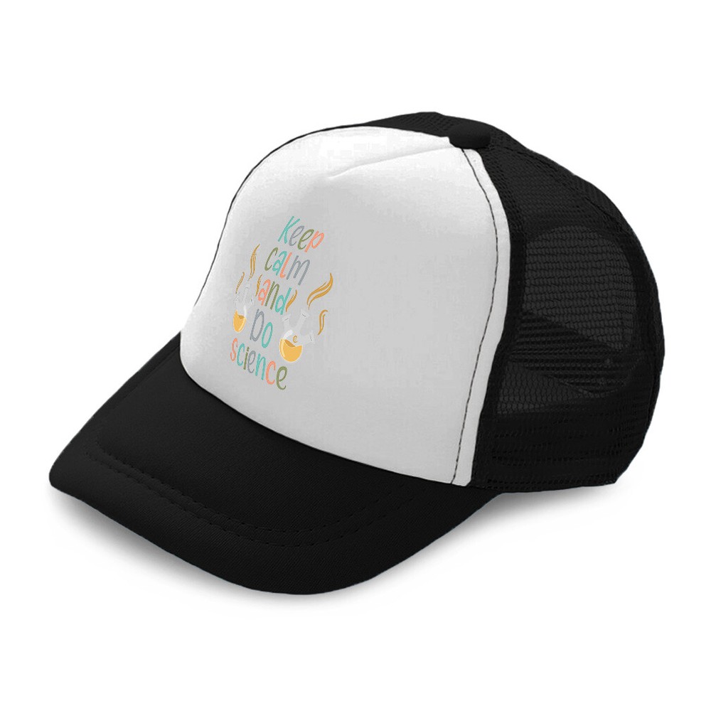 Kids Trucker Hat Keep Calm and Do Science Conical Flask Boys Caps & Girls Caps
