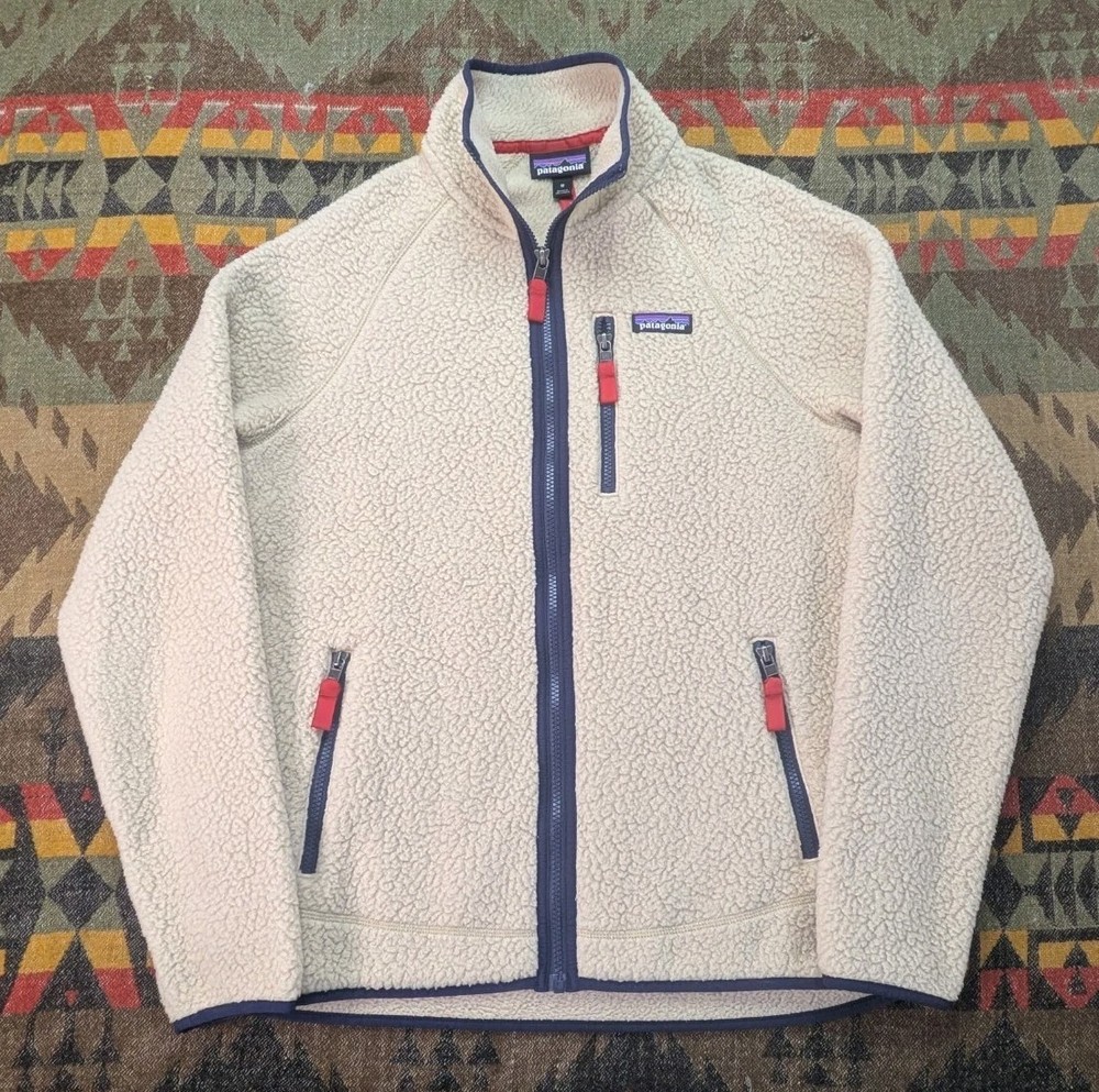 Patagonia Deep Retro Pile Fleece Jacket Full Zip Hiking Outdoor Medium