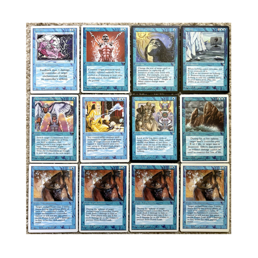 12 Card Vintage Blue Control MTG Lot LP Remove Soul Control Magic Ice Age