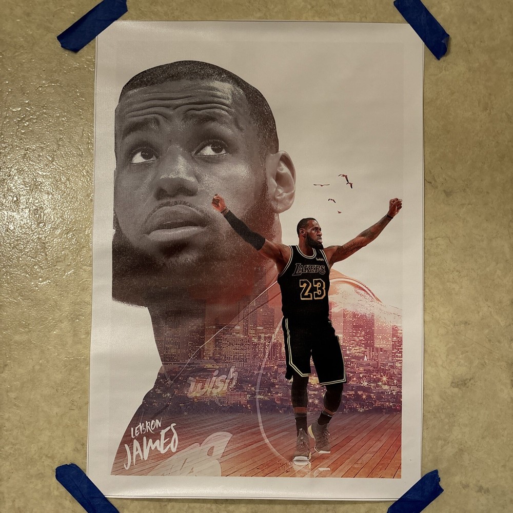 LeBron James Los Angeles Lakers NBA ✅ Canvas Poster Wall Art Man Cave ✅ 12x18 in