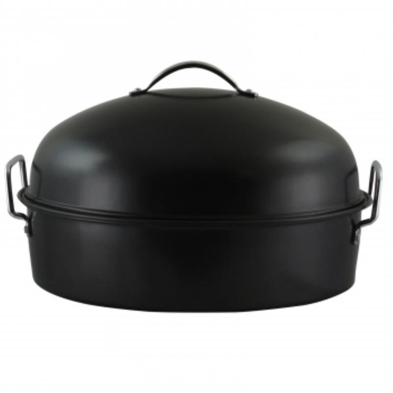 Gibson Home Kenmar High Dome Oval Roaster Set In Black