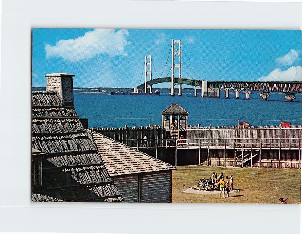 Postcard Fort Michilimackinac Mackinaw City Michigan