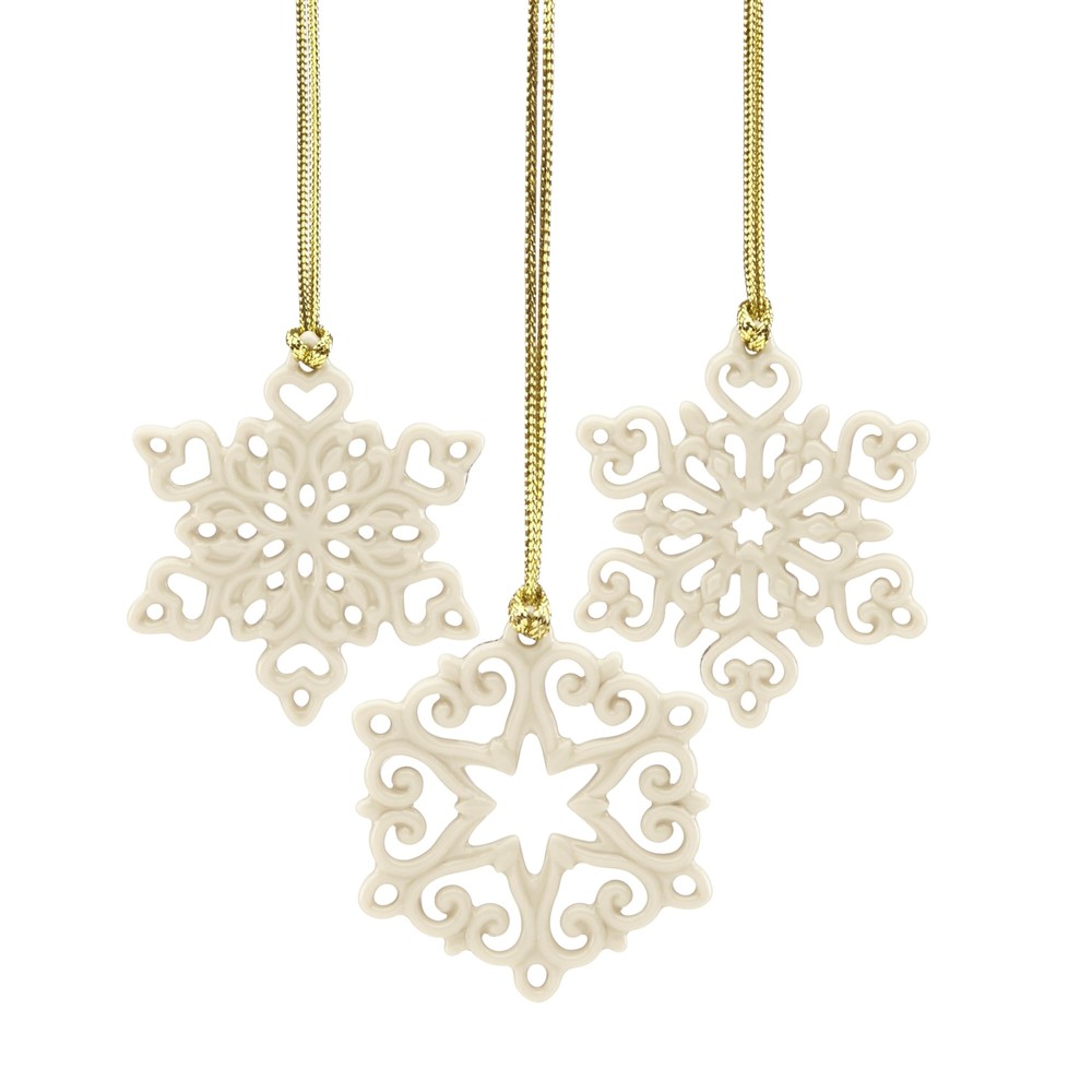 888922 Mini Snowflake 3-Piece Christmas Ornament Set for Holiday Decor