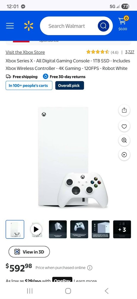 Microsoft Xbox Series X All-Digital 1TB Console Gaming System Robot White 1882