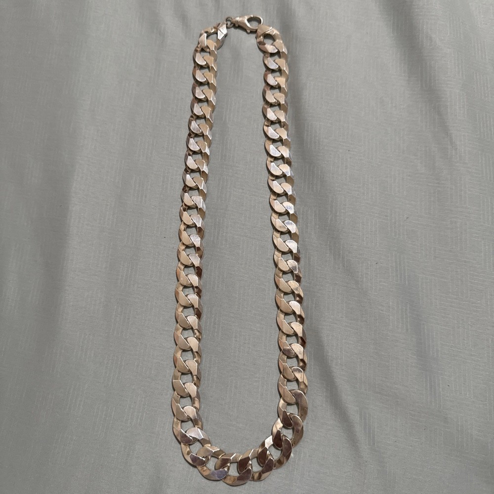 Sterling Silver Cuban Chain Solid Necklace New 26 Inches 17 MM 188 Grams