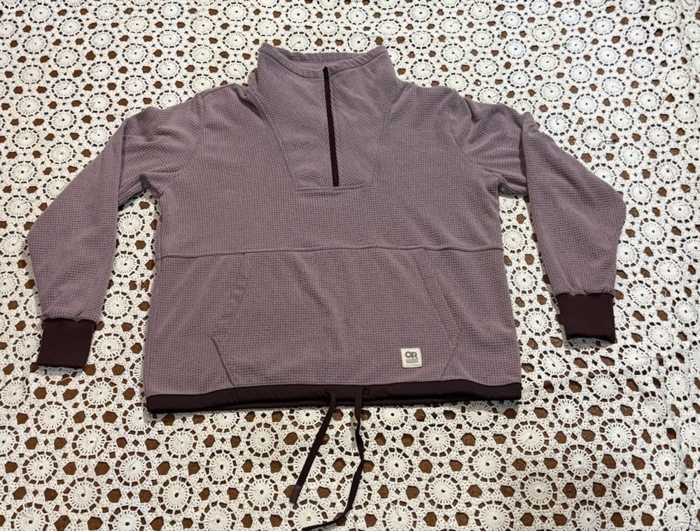 Outdoor Research Pullover Women Medium Trail Mix Quarter Zip Fleece Waffle Hike