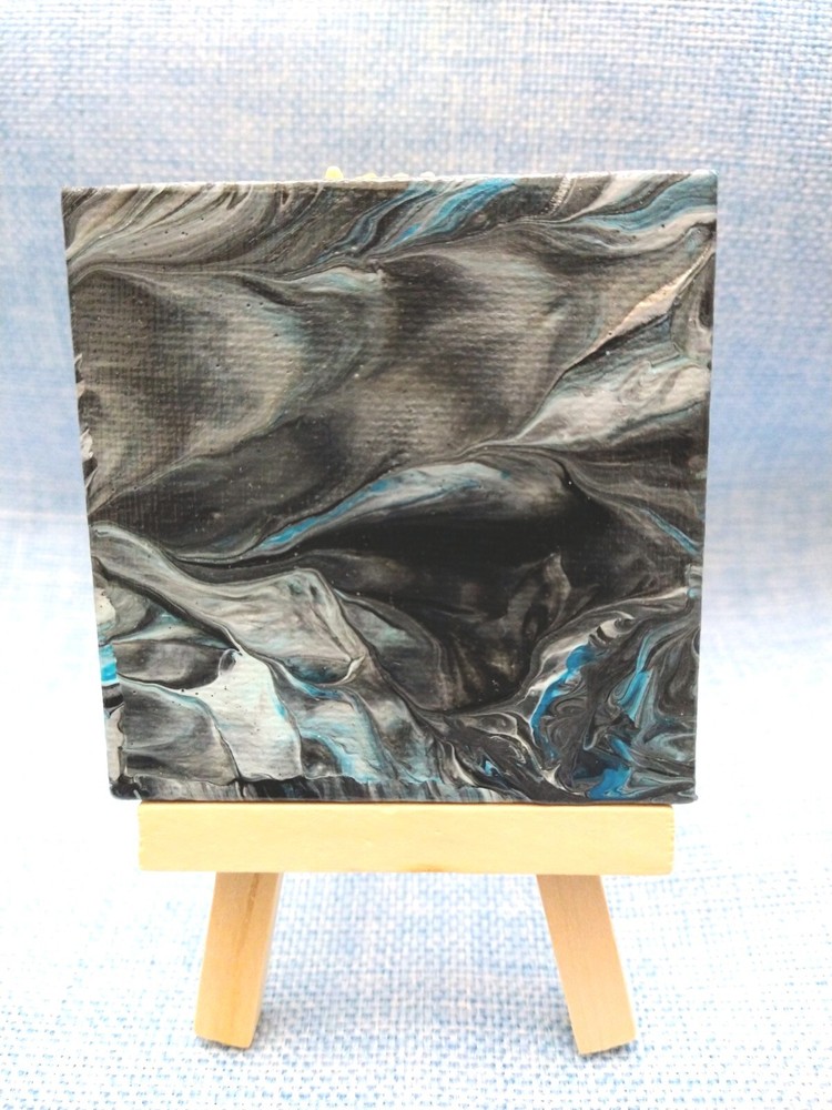Abstract Acrylic Mini Canvas 3x3 Inch with Easal Magnet Backing  -image