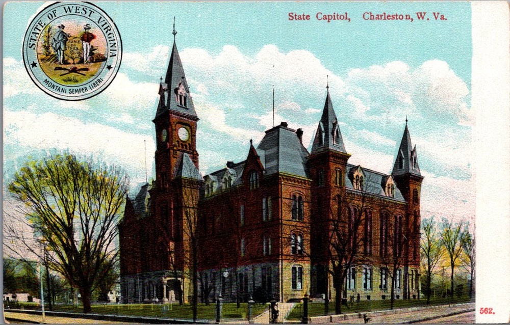 Old WV State Capitol Charleston C.E. Wheelock Postcard Made in Germany