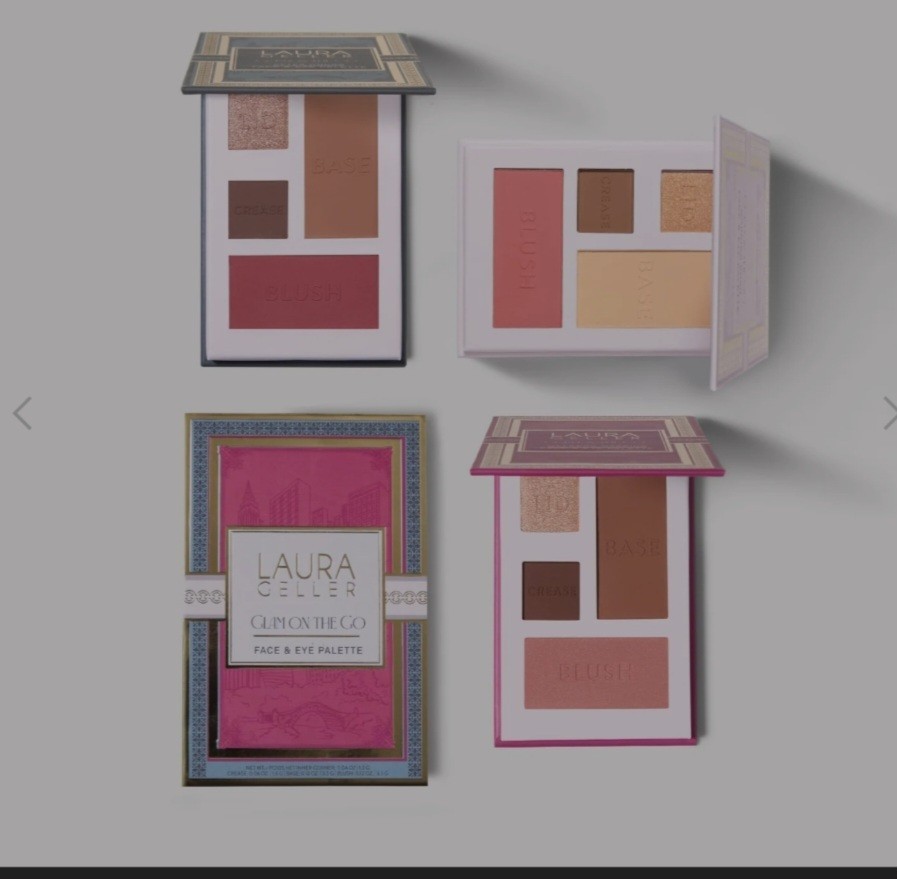Laura Geller Glam On The Go Face & Eye Palette/Blush/Neutral Shade 3 Palatte NIB