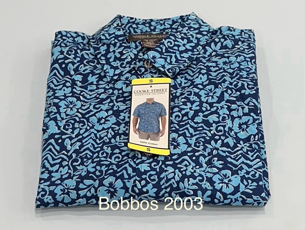 Cooke Street Honolulu Men's Short Sleeve Button Up Shirt, Dark Blue, Size S