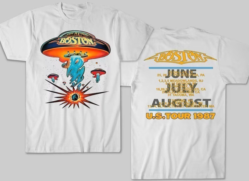 Boston Rock Band Concert Tour 1987 T-Shirt, Boston Tour Shirt, Boston Rock Band