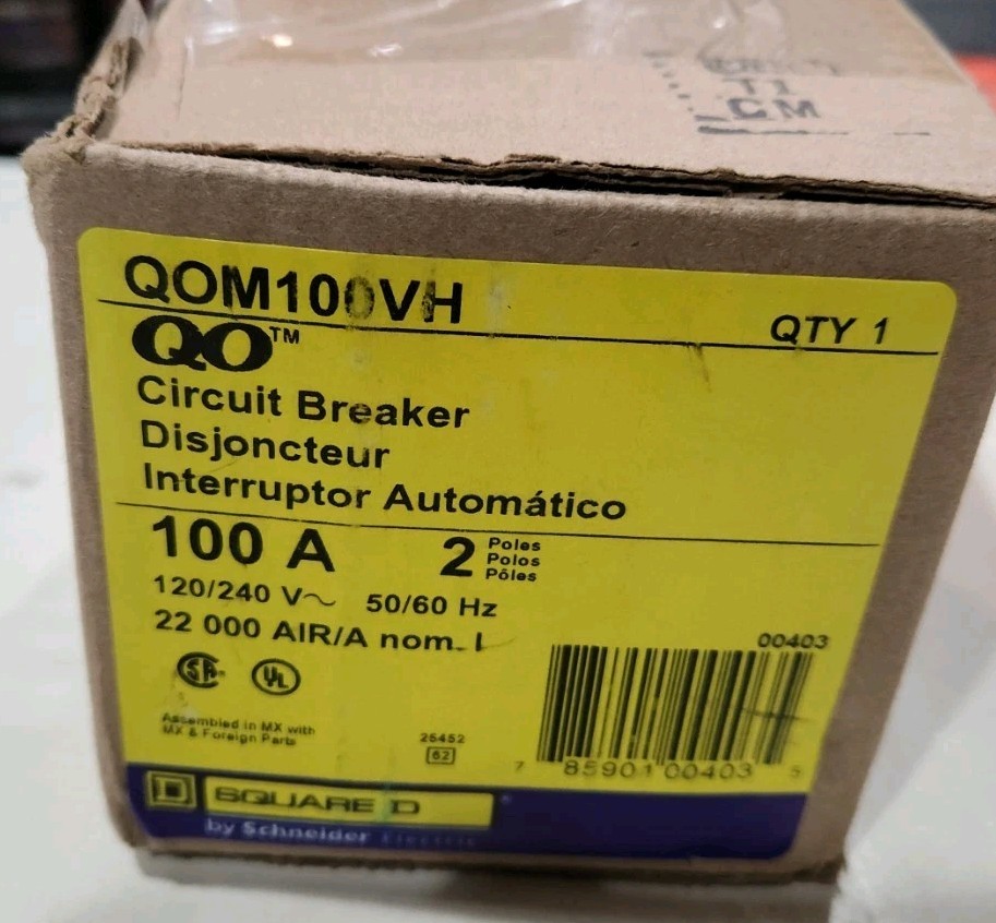 Square D 100 Amp 2 Pole QOM100VH Circuit Breaker