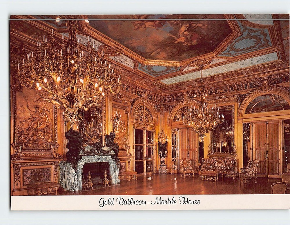 Postcard Gold Ballroom Marble House Newport Rhode Island USA