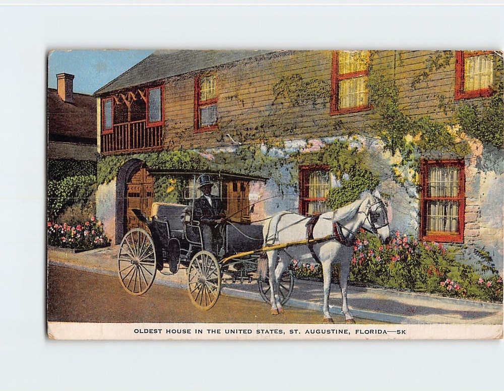 Postcard Oldest House Saint St. Augustine Florida USA North America