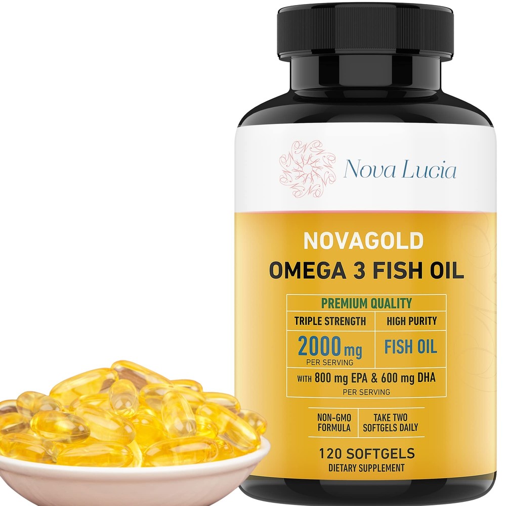 Omega 3 Burpless Fish Oil Supplement 2000mg Max Strength Maintain Healthy Hea...