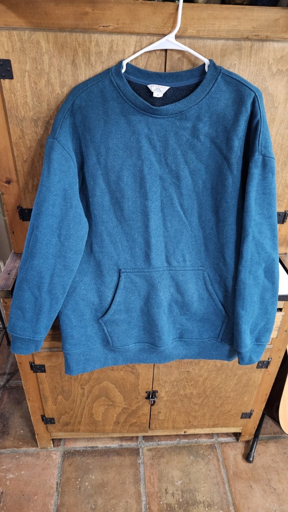 Danskin Women's Sweatshirt Crewneck Soft Fleece With Pocket XL Teal