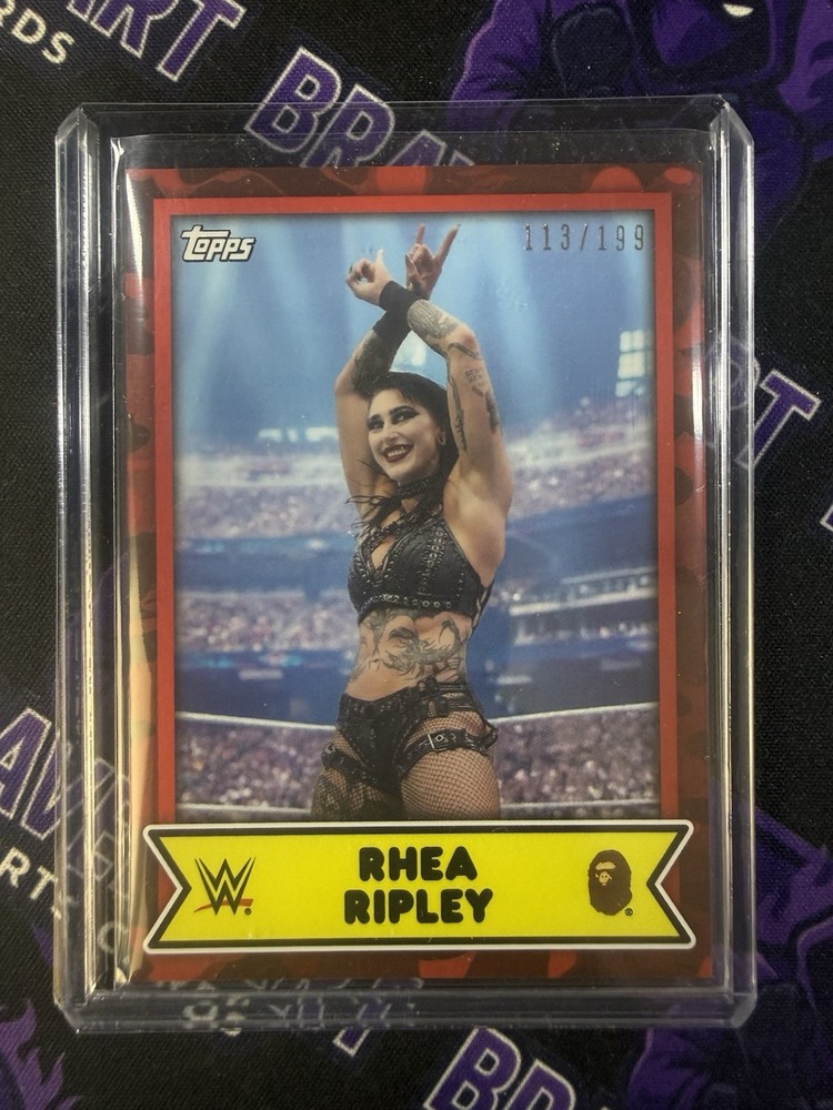 2025 Topps WWE X Bape Rhea Ripley Red Camo #113/199